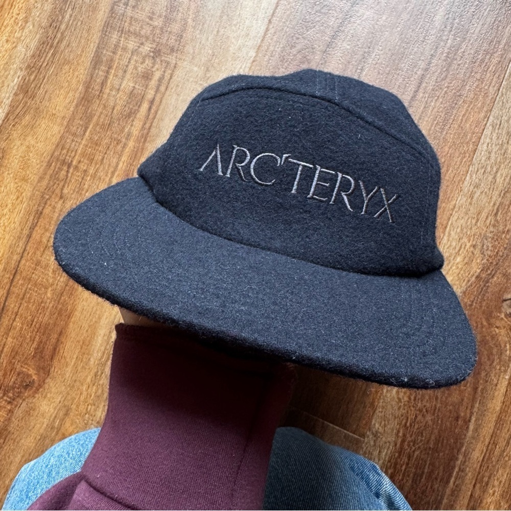 Arc'teryx 5 Panel Wool Hat Navy Blue Unisex Adults Adjustable SnapBack Cap - Picture 7 of 9